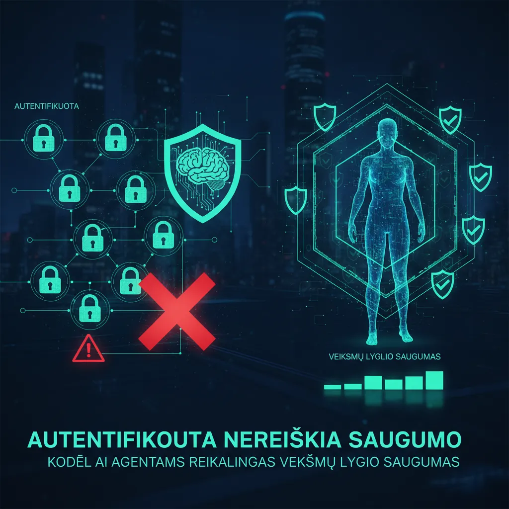 Autentifikuota Nereiškia Saugumo: Kodėl AI Agentams Reikalingas Veiksmų Lygio Saugumas