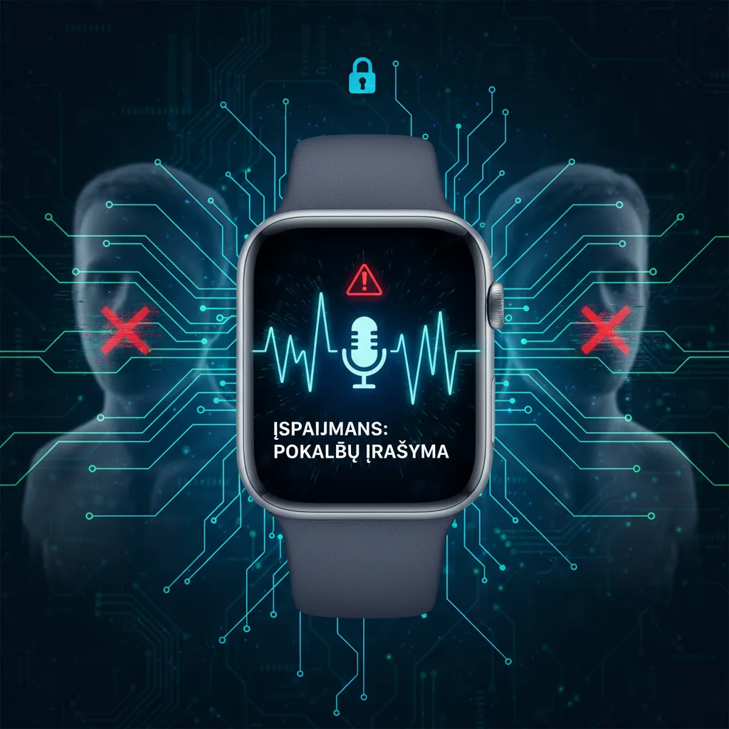 Įspėjimas: „Apple Watch“ gali įrašyti pokalbių fragmentus be abiejų kalbančiųjų sutikimo