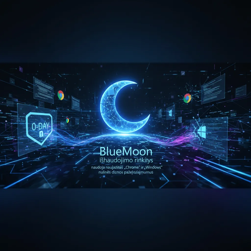 „BlueMoon“ išnaudojimo rinkinys naudoja naujausias „Chrome“ ir „Windows“ nulinės dienos pažeidžiamumus