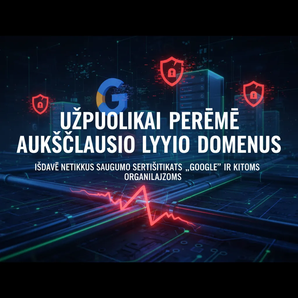 Užpuolikai perėmė aukščiausio lygio domenus, išdavė netikrus saugumo sertifikatus „Google“ ir kitoms organizacijoms