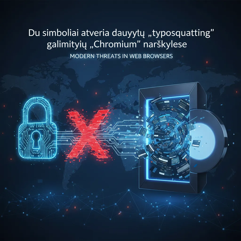 Du simboliai atveria daugybę „typosquatting“ galimybių „Chromium“ naršyklėse