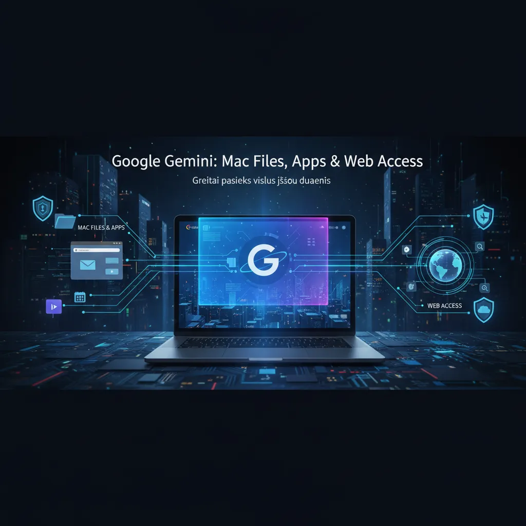 Google Gemini greitai galės pasiekti visus jūsų „Mac“ failus, programas ir žiniatinklį