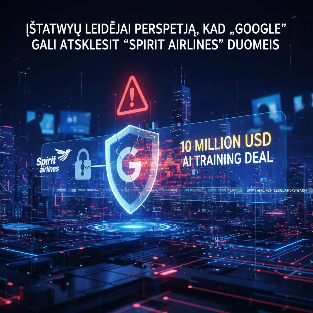 Įstatymų leidėjai perspėja, kad „Google“ gali atskleisti „Spirit Airlines“ duomenis 10 mln. dolerių vertės AI apmokymo sandoryje