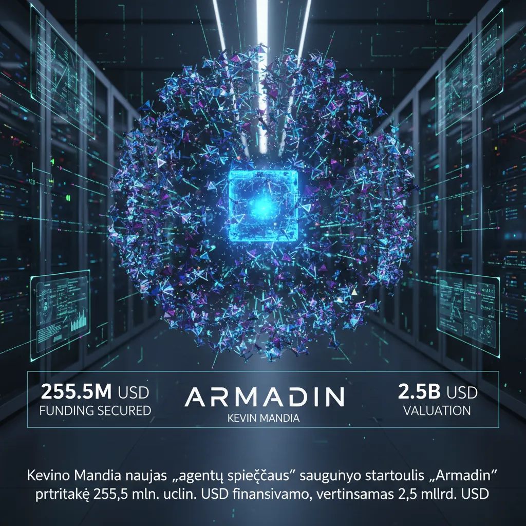 Kevino Mandia naujas „agentų spiečiaus“ saugumo startuolis „Armadin“ pritraukė 255,5 mln. USD finansavimą, vertinamas 2,5 mlrd. USD