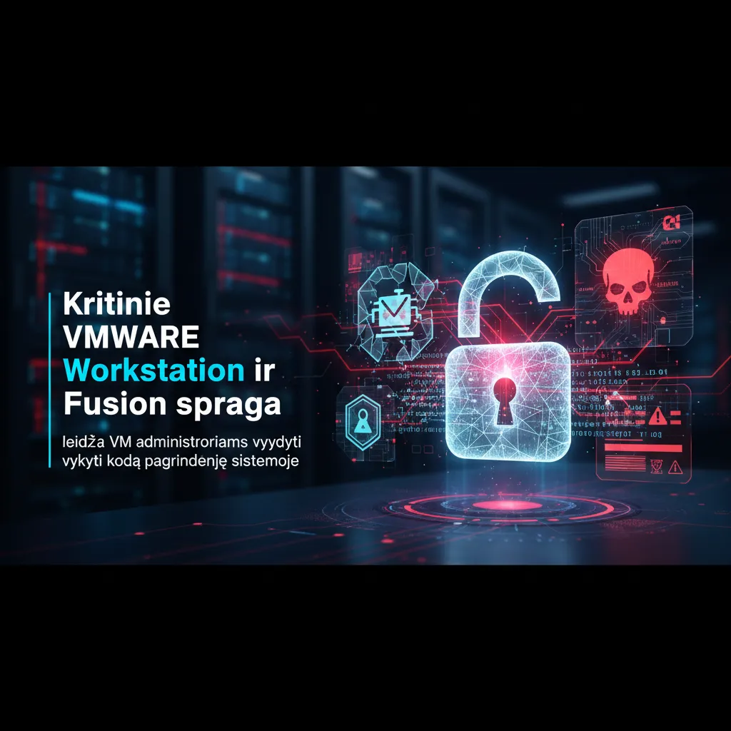 Kritinė VMware Workstation ir Fusion spraga leidžia VM administratoriams vykdyti kodą pagrindinėje sistemoje