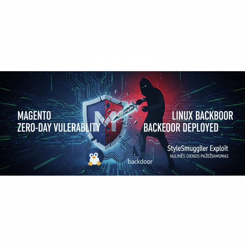 Magento „StyleSmuggler“ nulinės dienos pažeidžiamumas naudojamas „Linux“ užpakalinėms durims diegti
