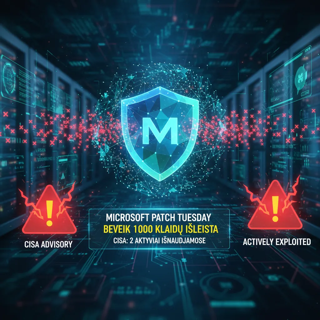 Microsoft išleidžia beveik 1000 klaidų „Patch Tuesday“ metu, CISA įspėja apie dvi aktyviai išnaudojamas