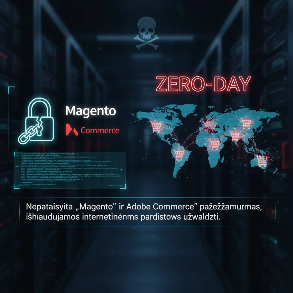 Nepataisyta „Magento“ ir „Adobe Commerce“ „zero-day“ pažeidžiamumas, išnaudojamas internetinėms parduotuvėms užvaldyti