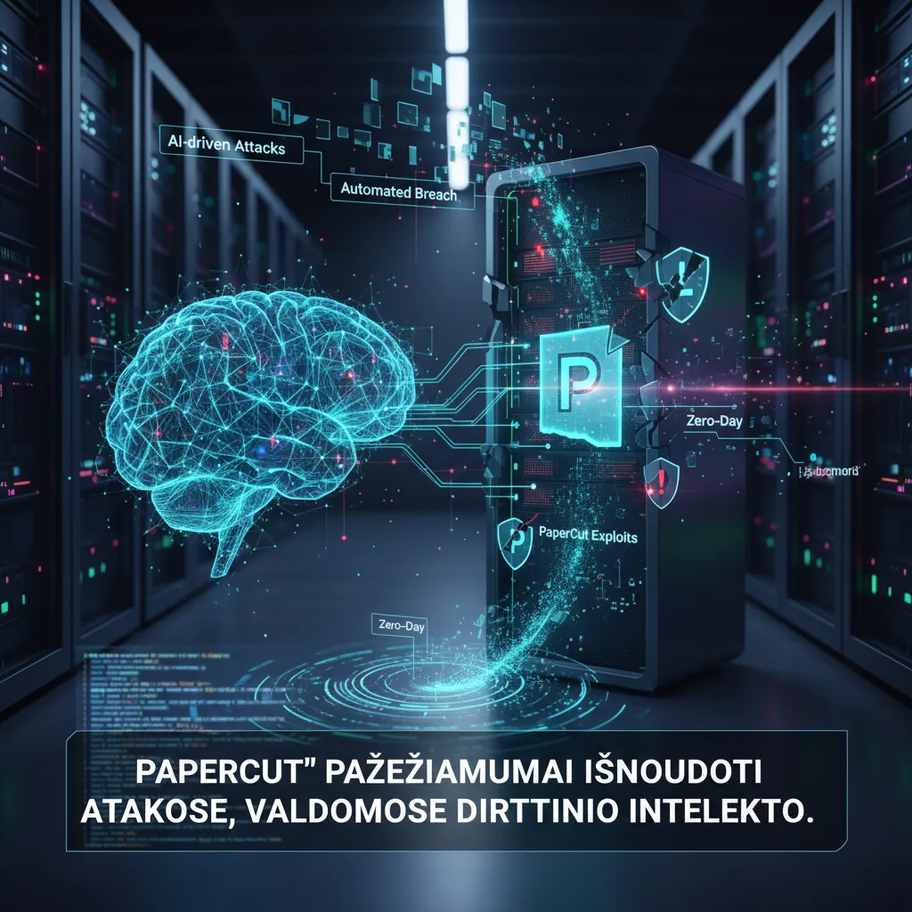 „PaperCut“ pažeidžiamumai išnaudoti atakose, valdomose dirbtinio intelekto