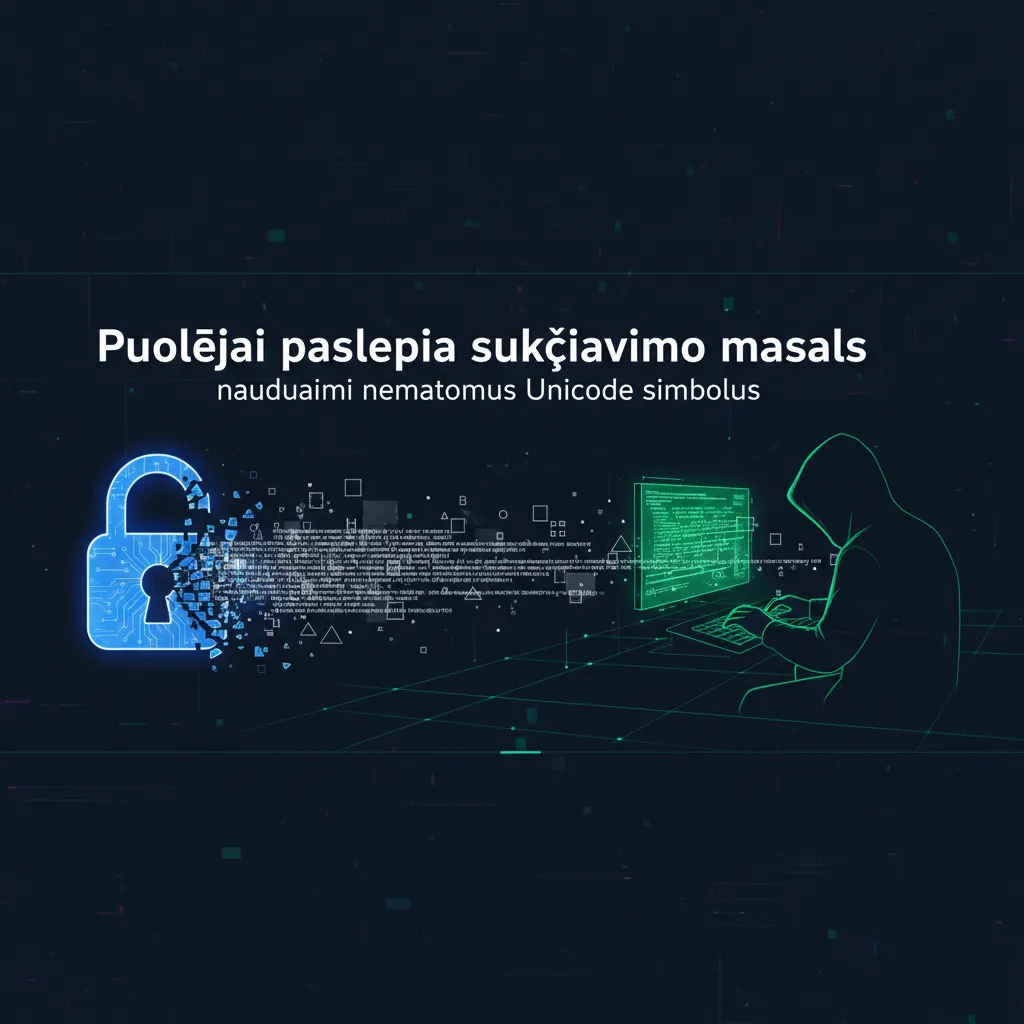 Puolėjai paslepia sukčiavimo masalus naudodami nematomus Unicode simbolius