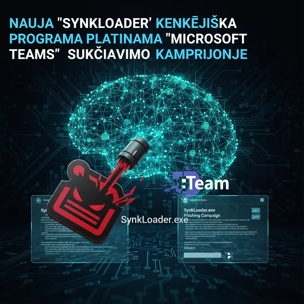 Nauja „SynkLoader“ kenkėjiška programa platinama „Microsoft Teams“ sukčiavimo kampanijoje